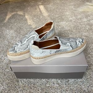 Franco Sarto Homer 2 snake skin slide on platform sneakers